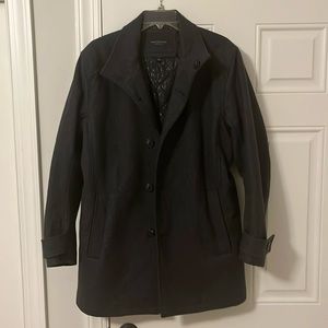 Marc New York Morningside Wool Blend Car Coat - Charcoal Gray - Large